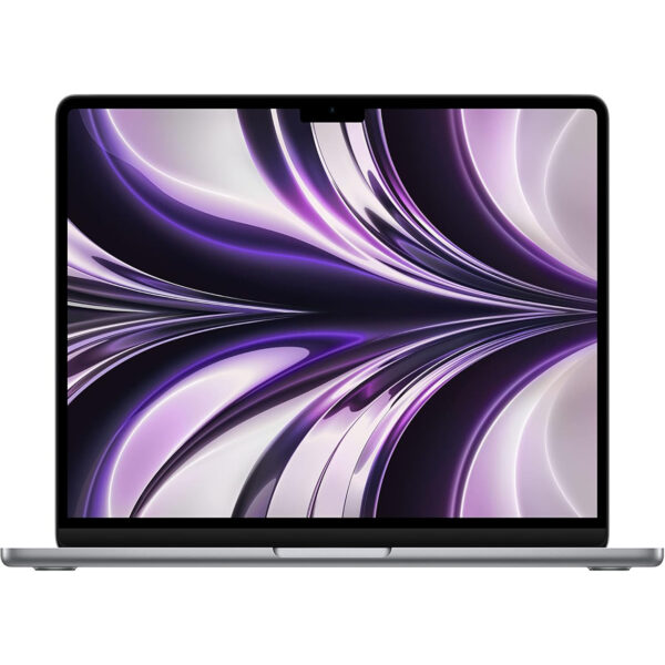 لاب توب ابل ماك بوك اير 2022 مع شريحة M2: شاشة ريتينا سائل 13.6 بوصة، ذاكرة RAM 8 جيجابايت، سعة تخزين SSD 256 جيجابايت، 1080 بيكسل، كاميرا HD لفيس تايم لايفون وايباد؛ رمادي سبيس؛ الانجليزية
